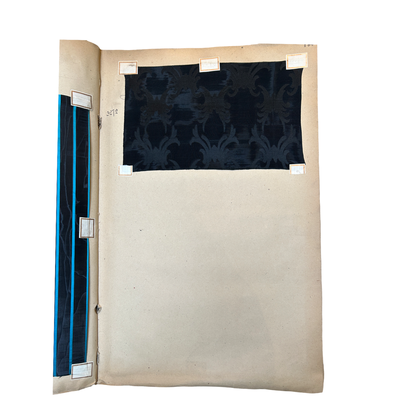 Page No. 144/145 from Antique Fabric Swatch Book, c1900 Lyon, France