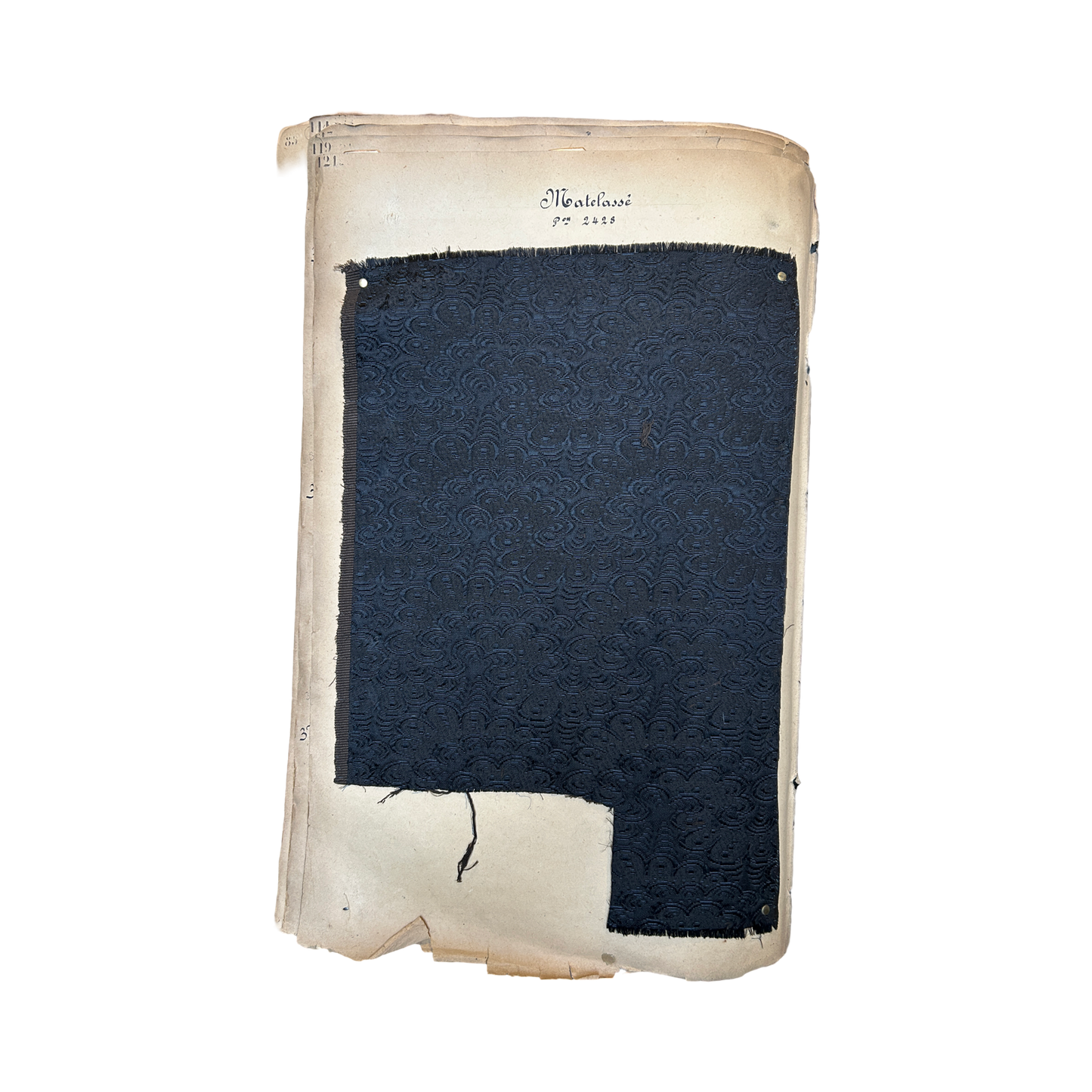 Page No. 120/121 from Antique Fabric Swatch Book, c1900 Lyon, France