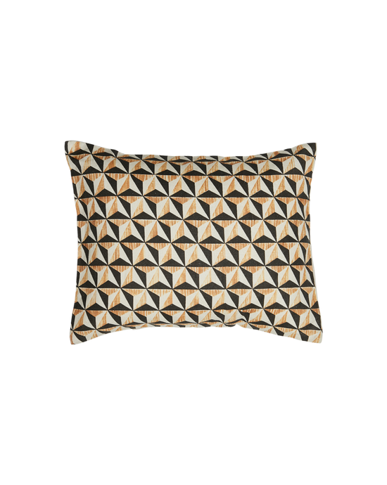 Antoinette Poisson Small Linen Pillow No.5A 'Pointes de Diamant Tobacco'