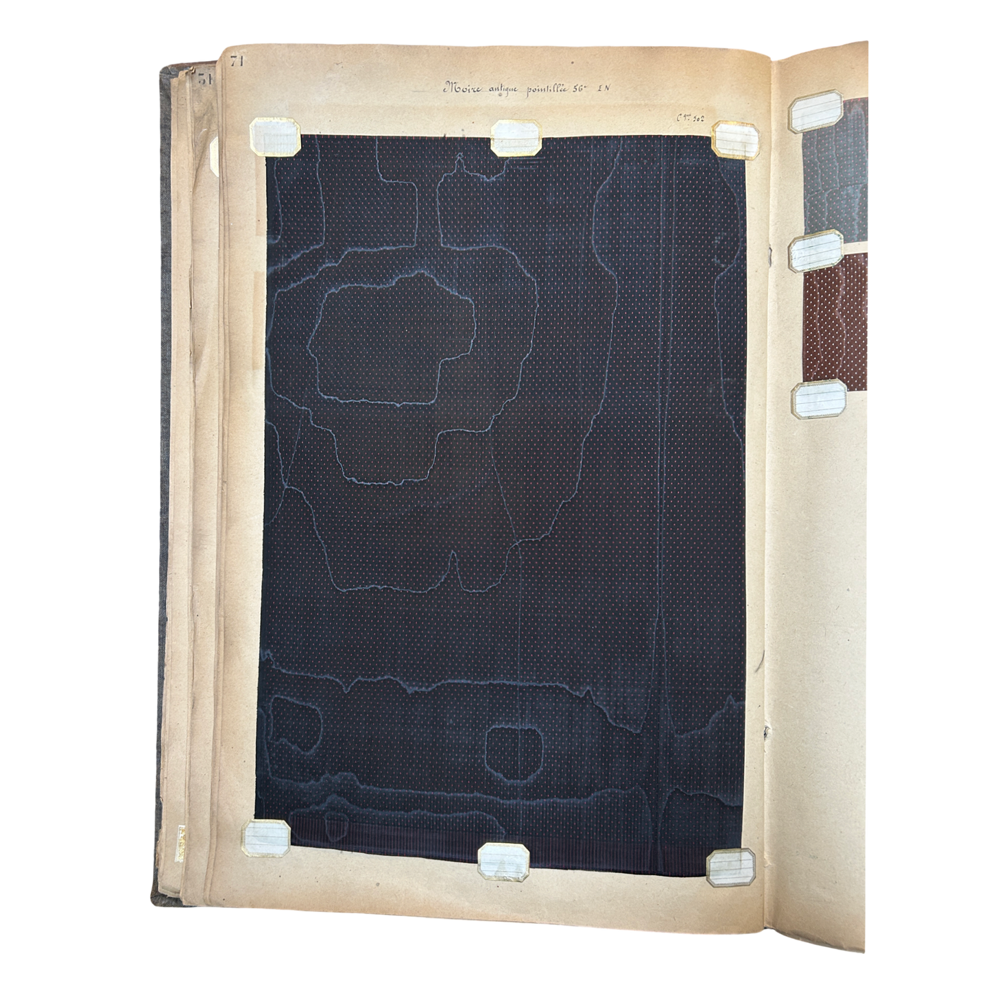 Page No. 70/71 from Antique Fabric Swatch Book, c1900 Lyon, France