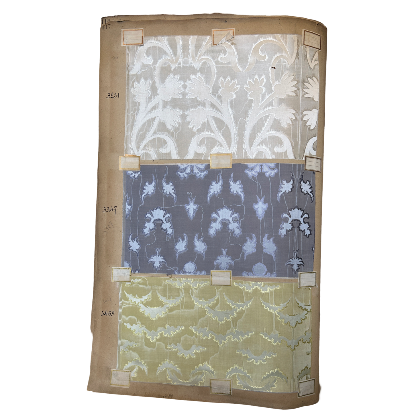 Page No. 116/117 from Antique Fabric Swatch Book, c1900 Lyon, France