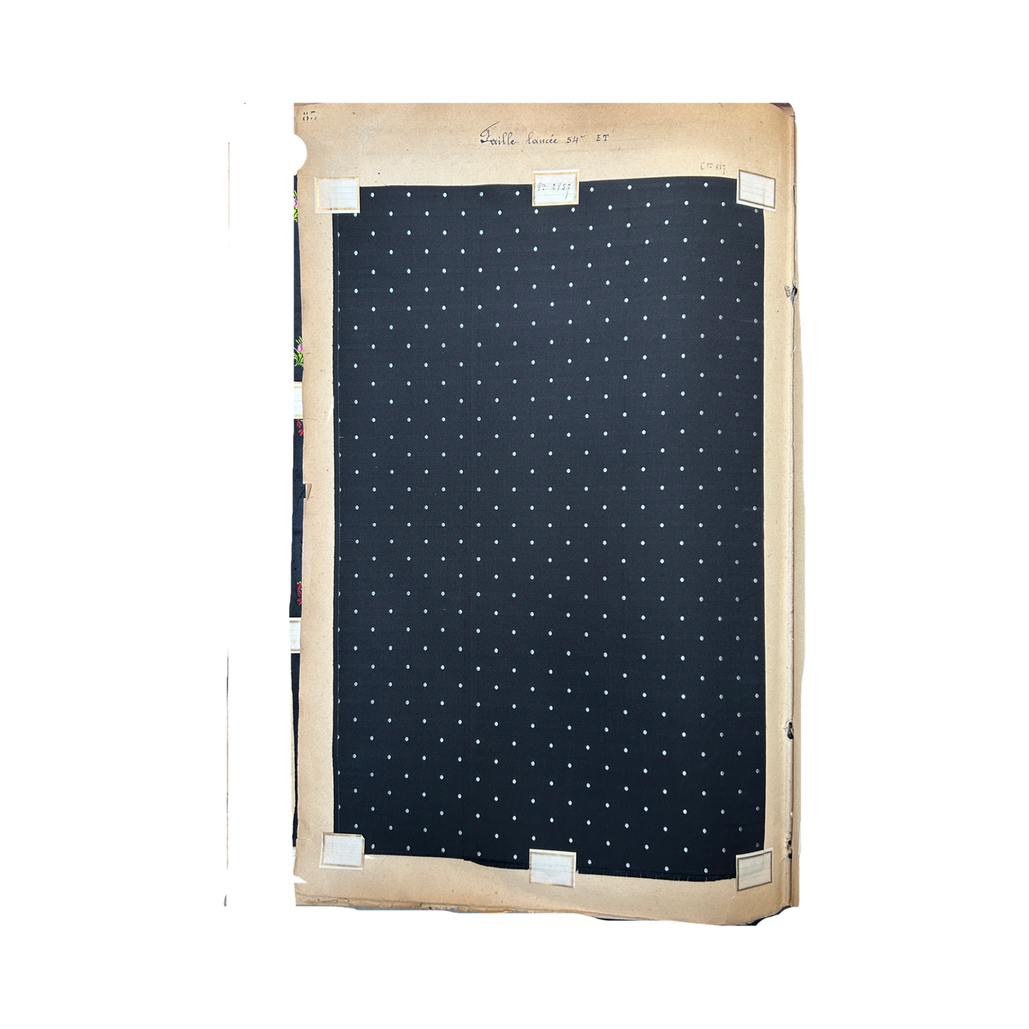 Page No. 82/83 from Antique Fabric Swatch Book, c1900 Lyon, France