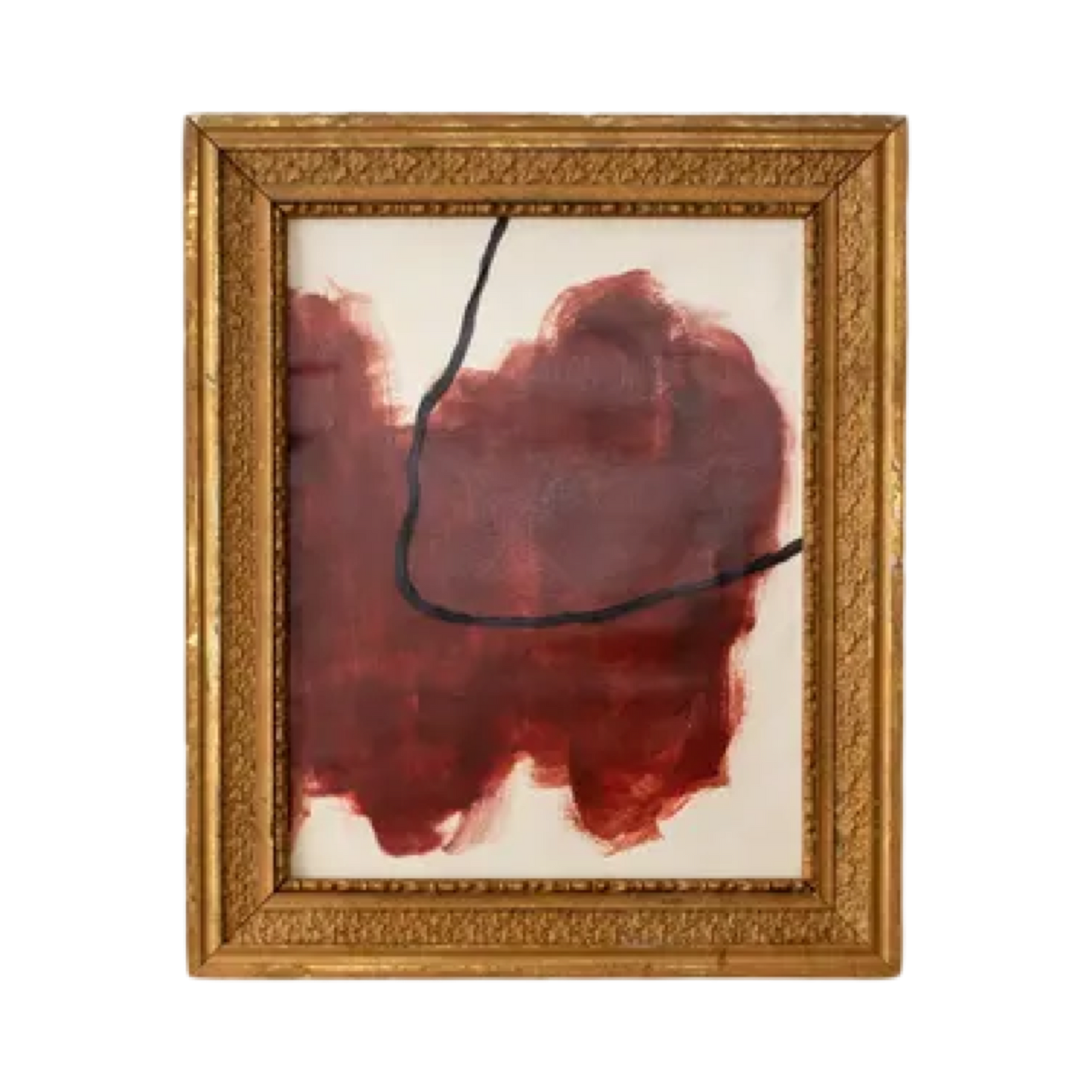 Modern Abstract Painting in Antique Frame, 14.75" x 17.75"