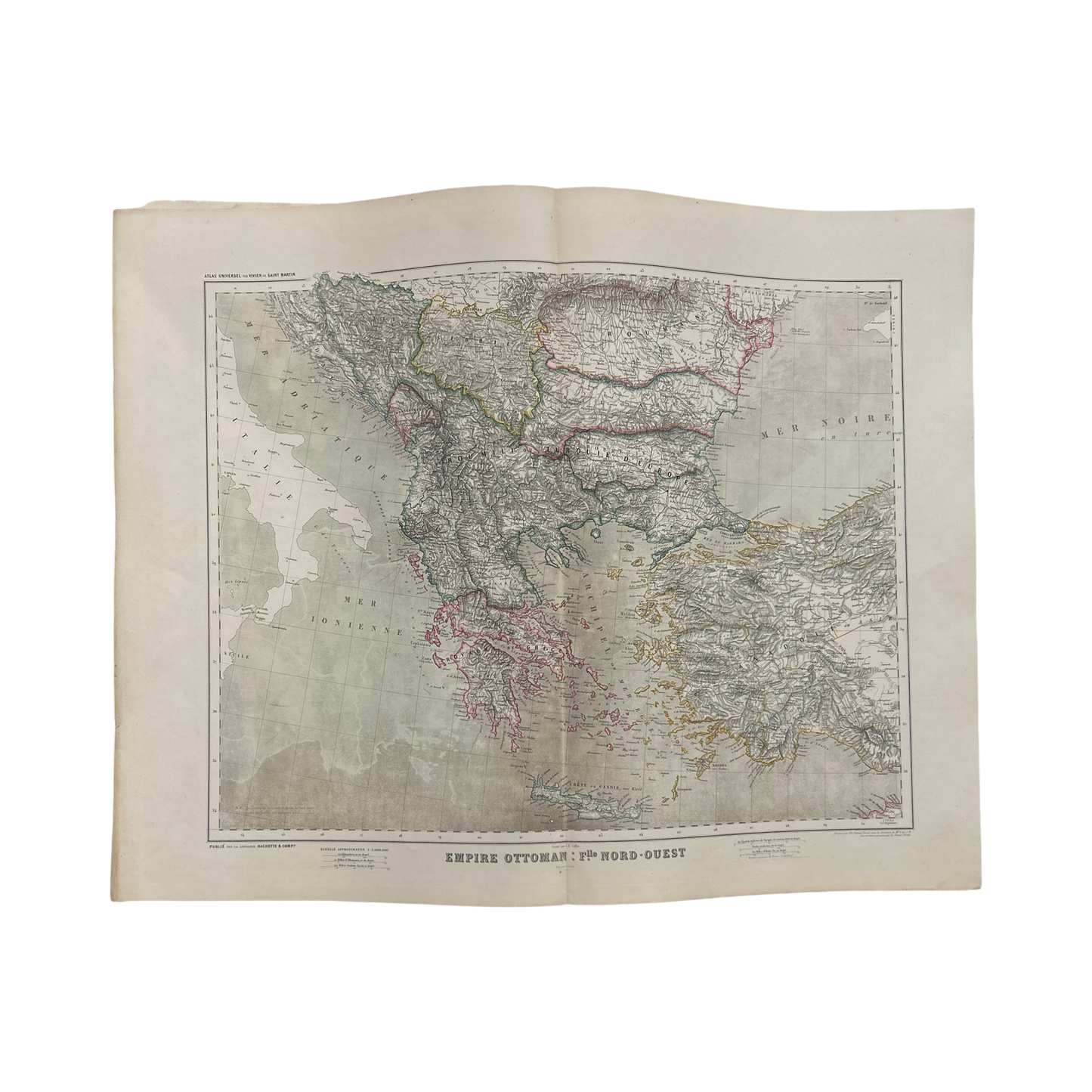 Antique Map c.1845 Empire Ottoman Nord-Ouest