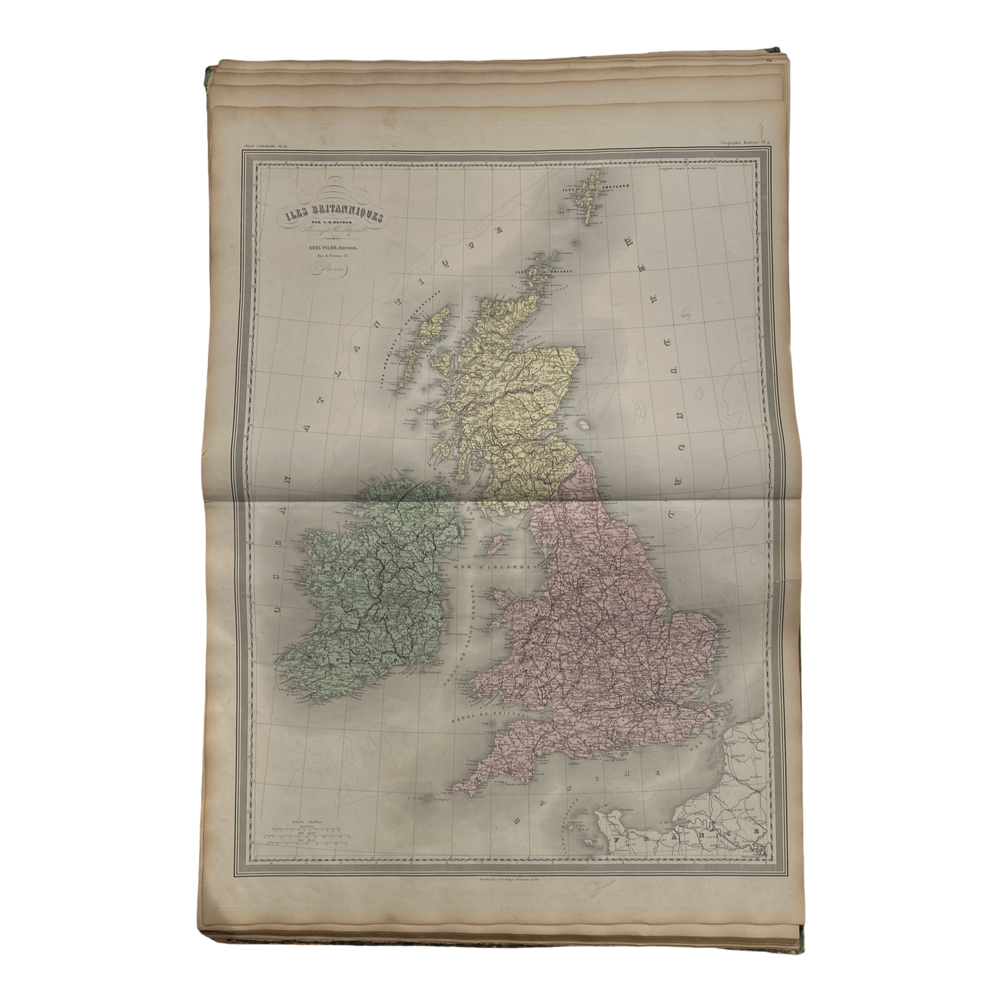 Antique Map c.1845  L’Angleterre
