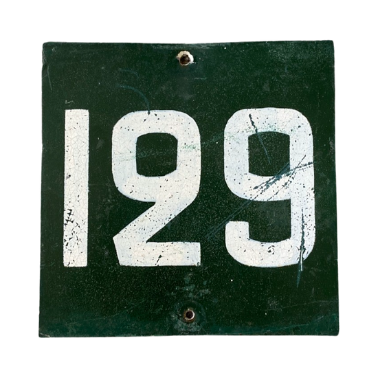 Vintage French Green enameled number sign