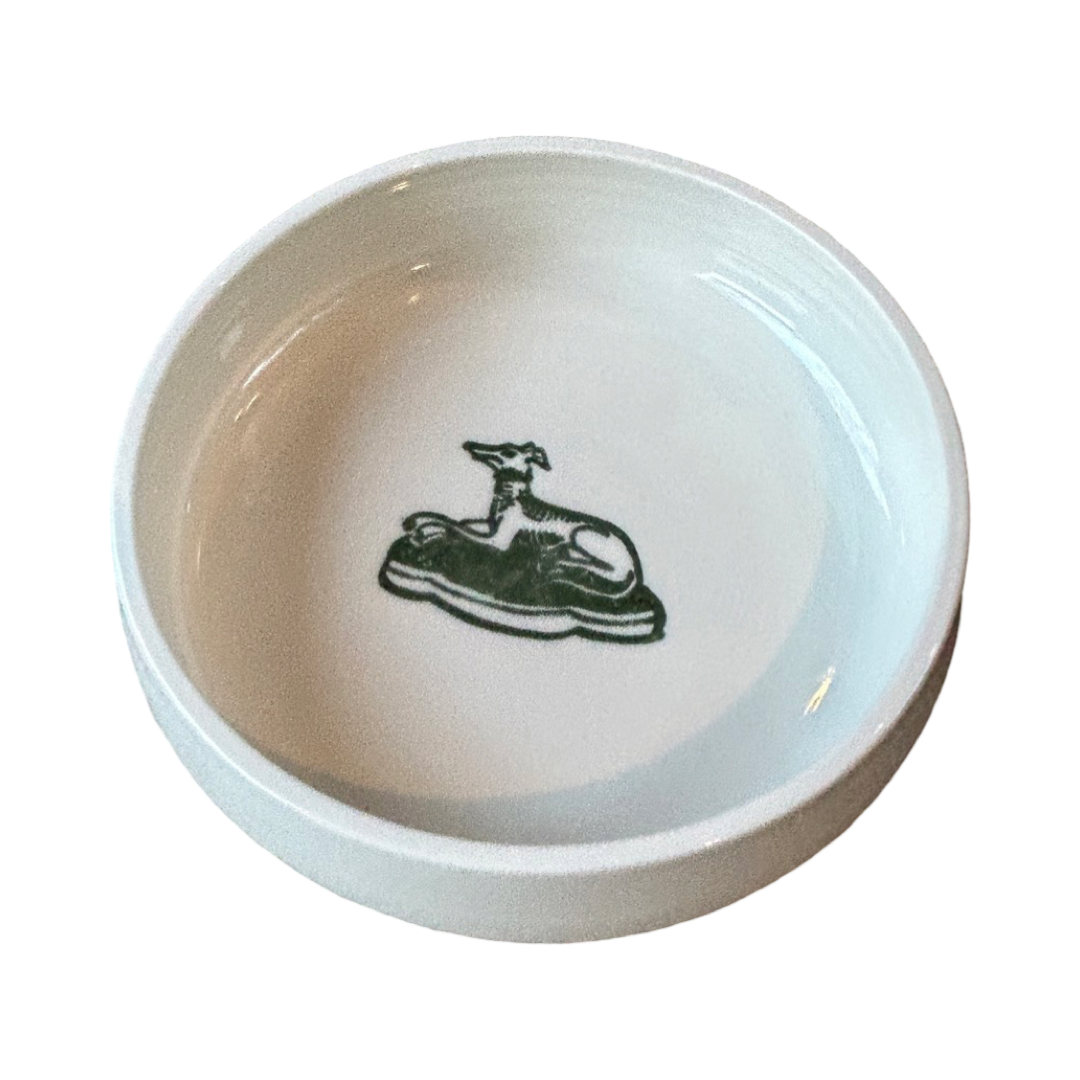 John Julian Dog Bowl, Green Hound, Small