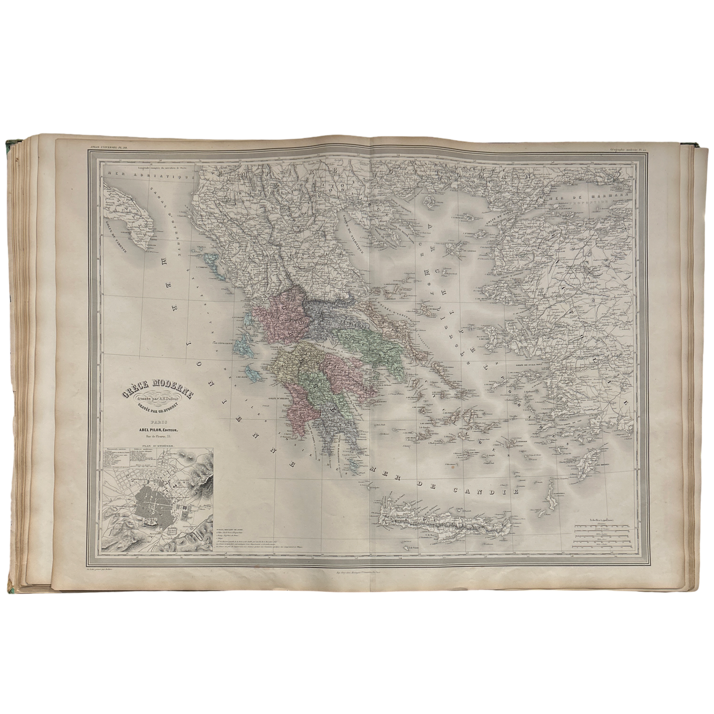 Antique Map c.1845 Grèce Moderne