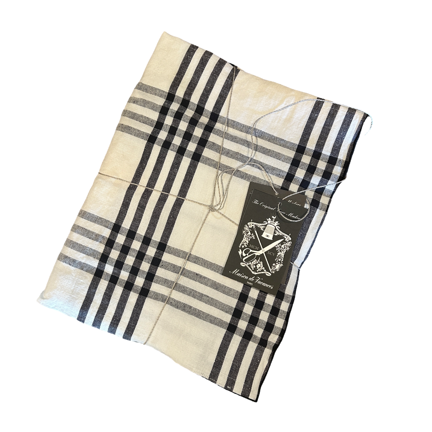 French Linen Mimi Country Tablecloth in Bourdon Noir