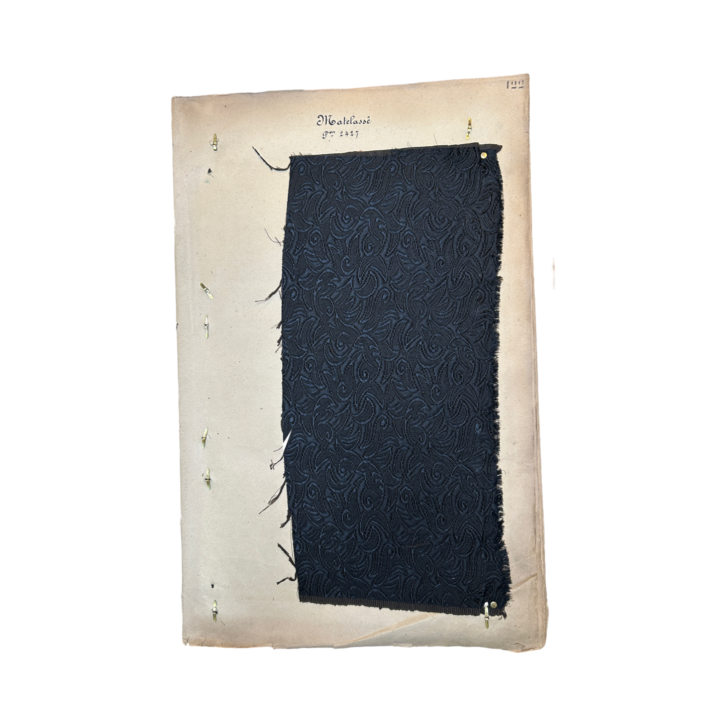 Page No. 122/123 from Antique Fabric Swatch Book, c1900 Lyon, France