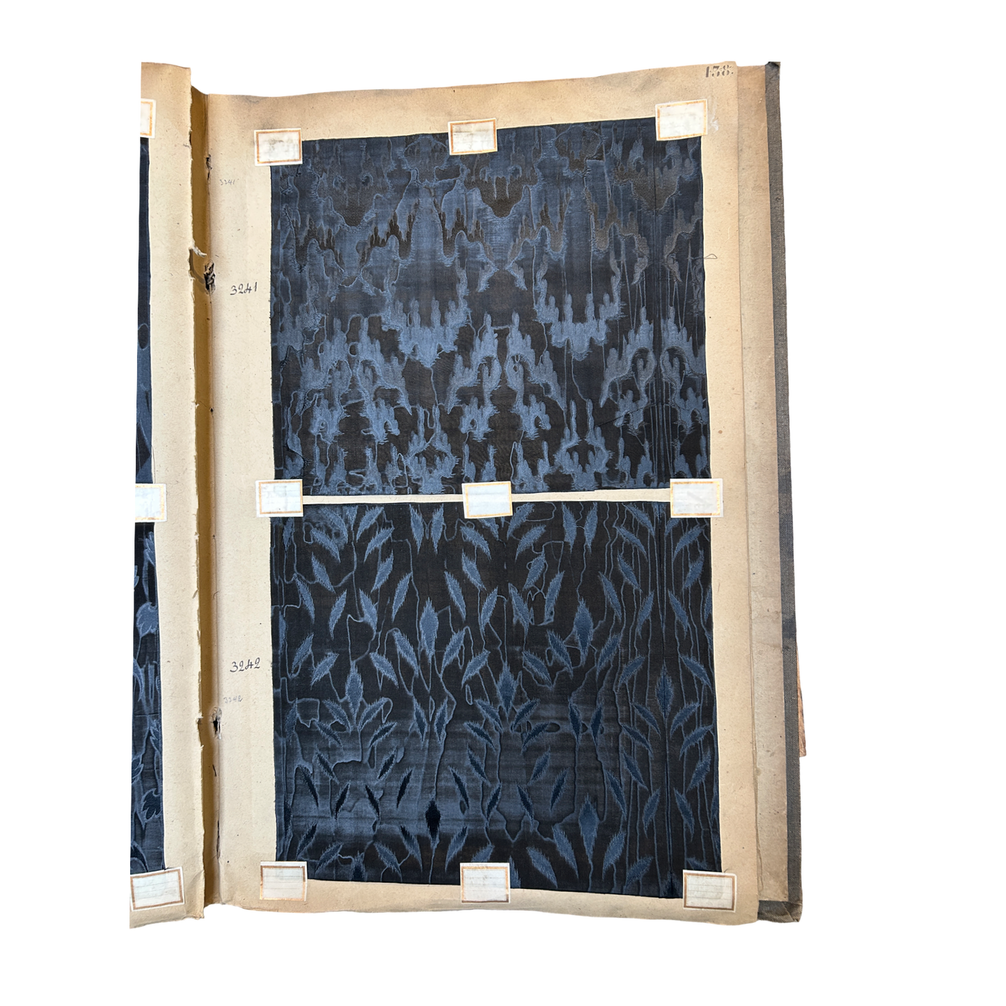 Page No. 138/139 from Antique Fabric Swatch Book, c1900 Lyon, France