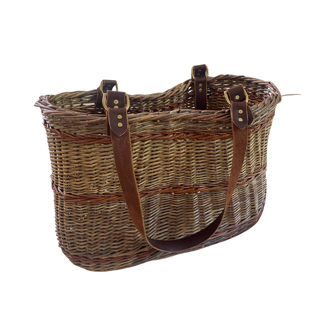 Handwoven Willow Double Strap Basket by Howard Peller