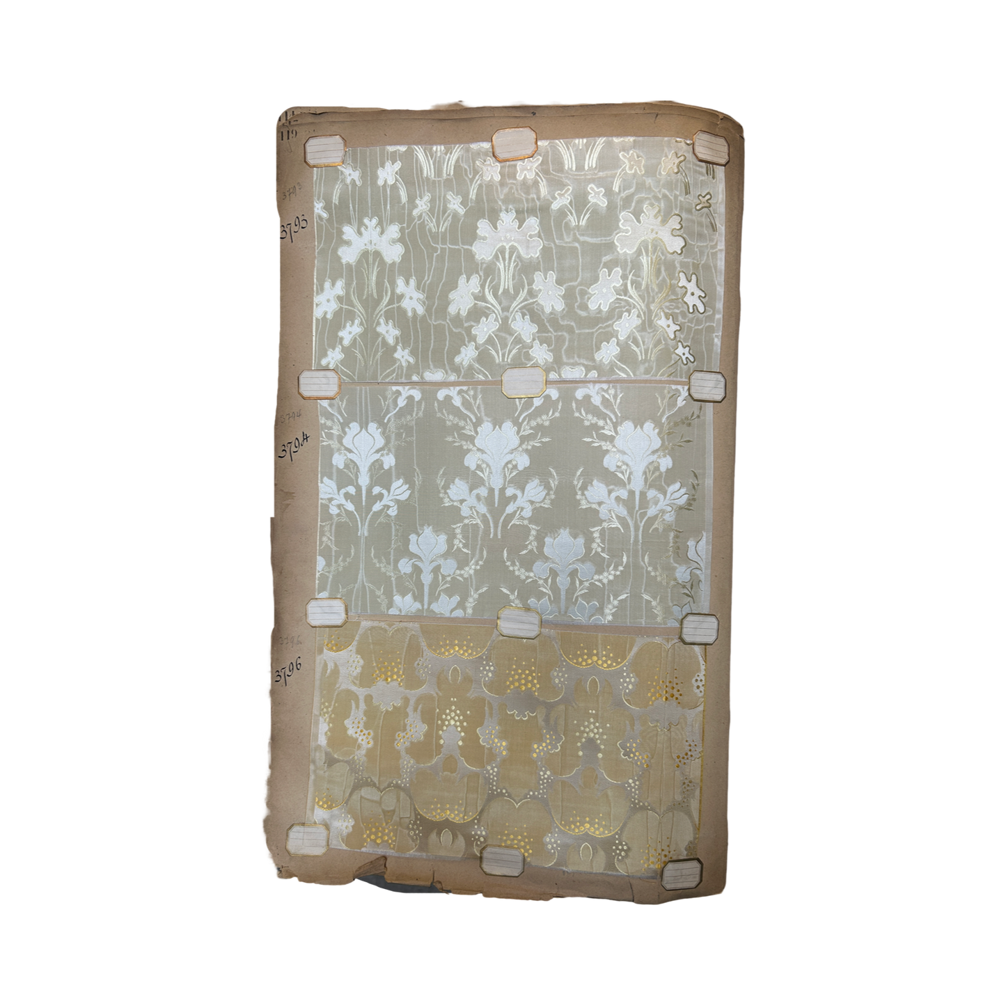 Page No. 118/119 from Antique Fabric Swatch Book, c1900 Lyon, France