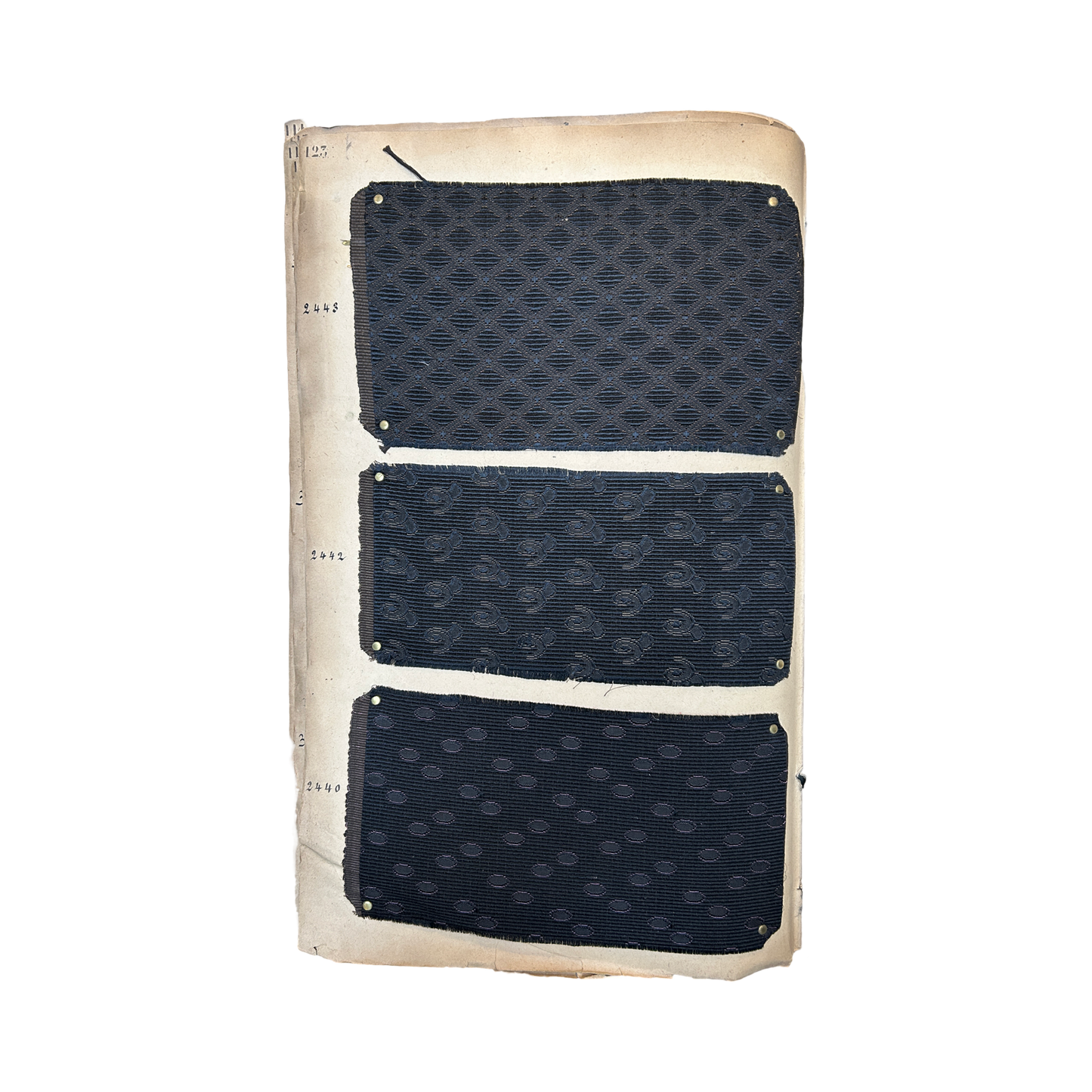 Page No. 122/123 from Antique Fabric Swatch Book, c1900 Lyon, France