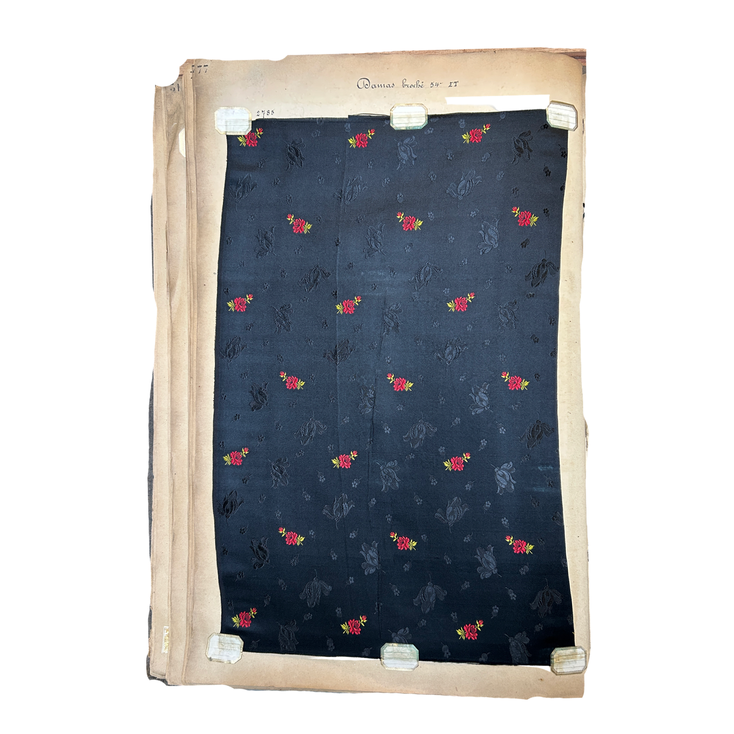 Page No. 76/77 from Antique Fabric Swatch Book, c1900 Lyon, France