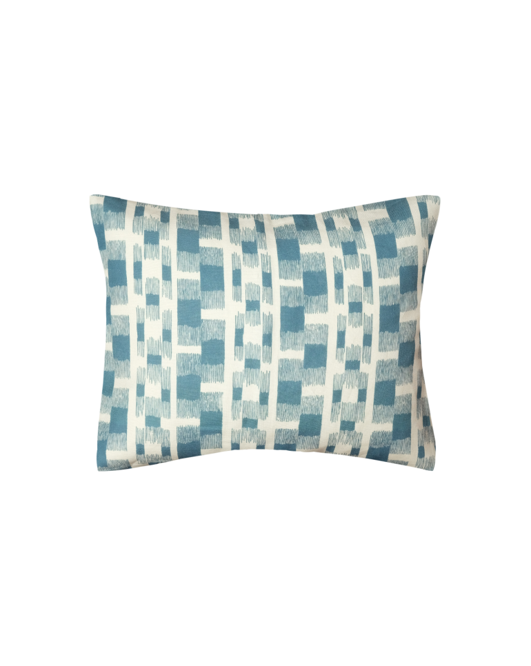 Antoinette Poisson Small Linen Pillow No. 14A “Ikat”