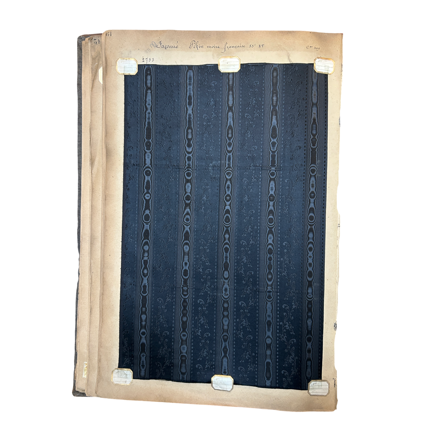 Page No. 60/61 from Antique Fabric Swatch Book, c1900 Lyon, France