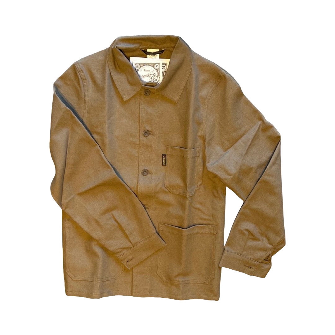 Le Laboureur French Chore Coat in Linen Beige