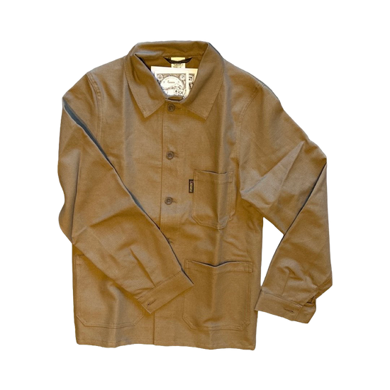 Le Laboureur French Chore Coat in Linen Beige