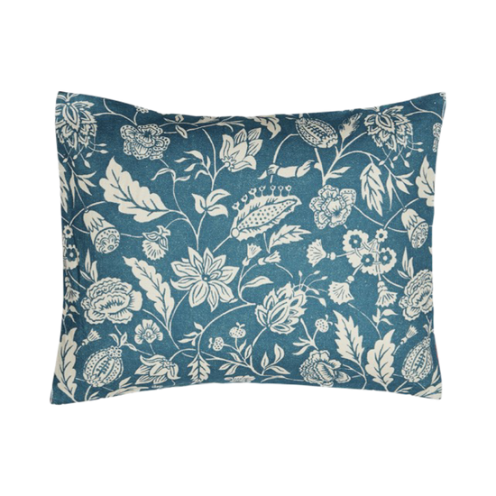 Antoinette Poisson Small Linen Pillow No.30B “Indienne Bleu”