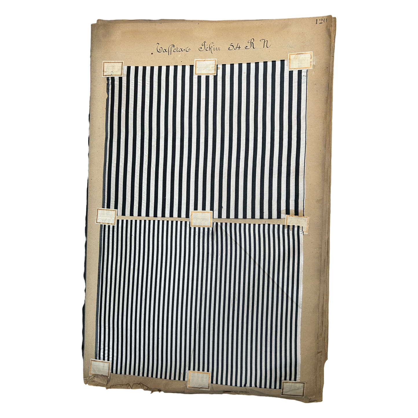 Page No. 120/121 from Antique Fabric Swatch Book, c1900 Lyon, France