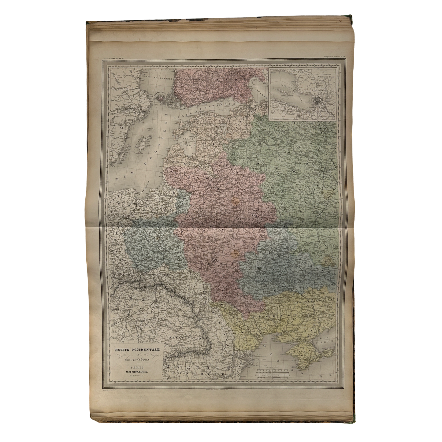 Antique Map c.1845 Russie Occidentale