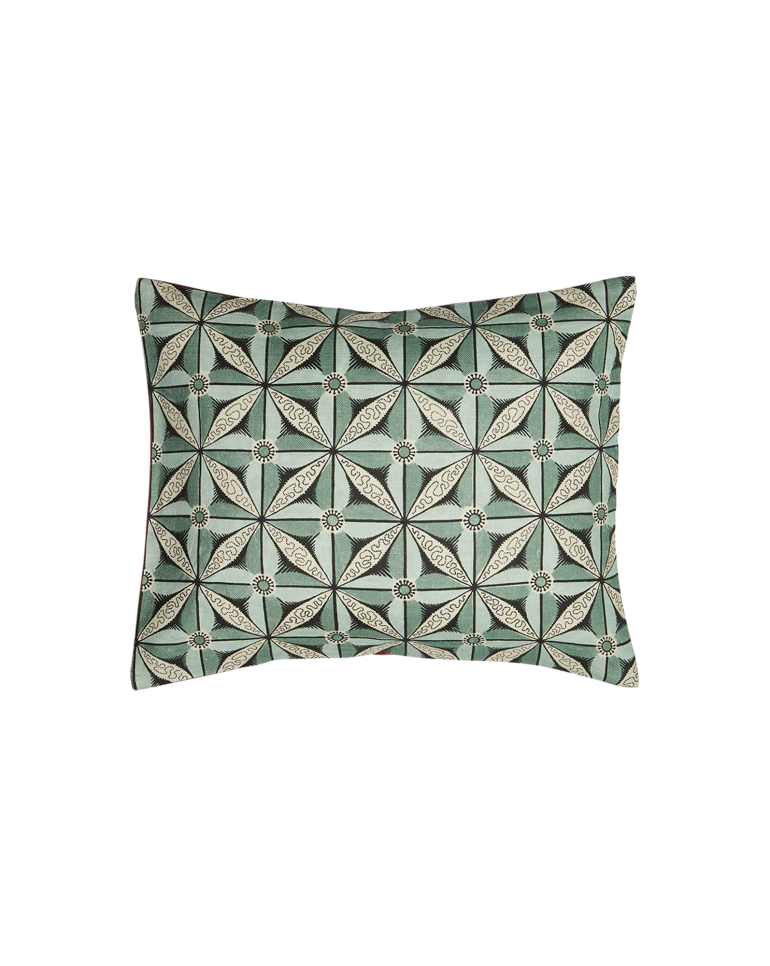 Antoinette Poisson Small Linen Pillow No. 44A 'Mezieres Vert'