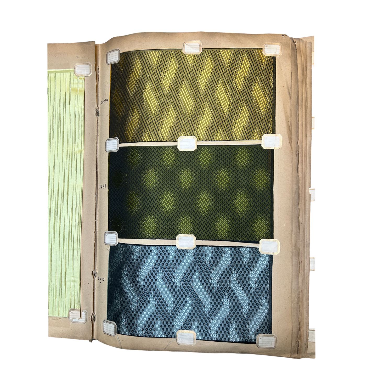 Page No. 22/23 from Antique Fabric Swatch Book, c1900 Lyon, France