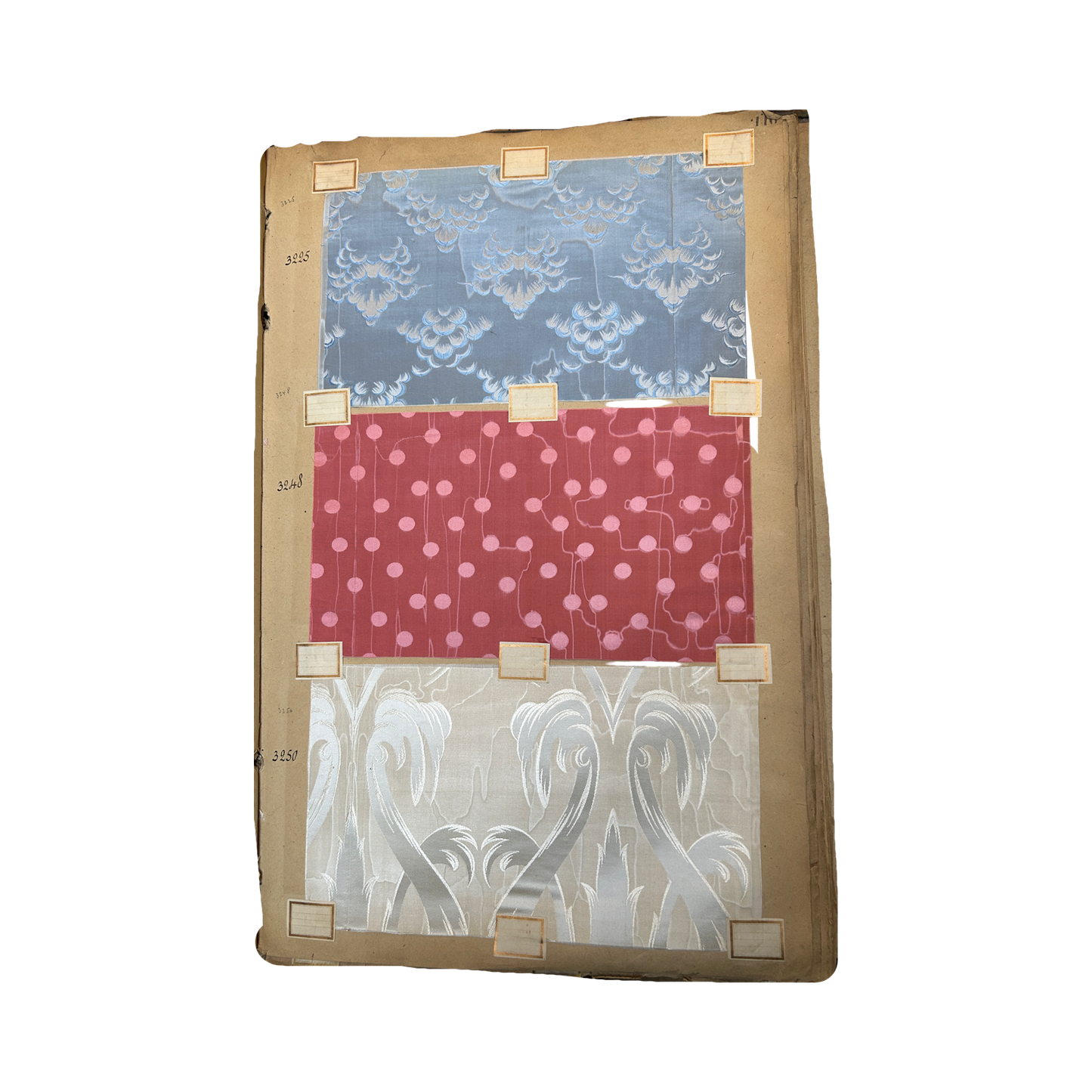 Page No. 116/117 from Antique Fabric Swatch Book, c1900 Lyon, France