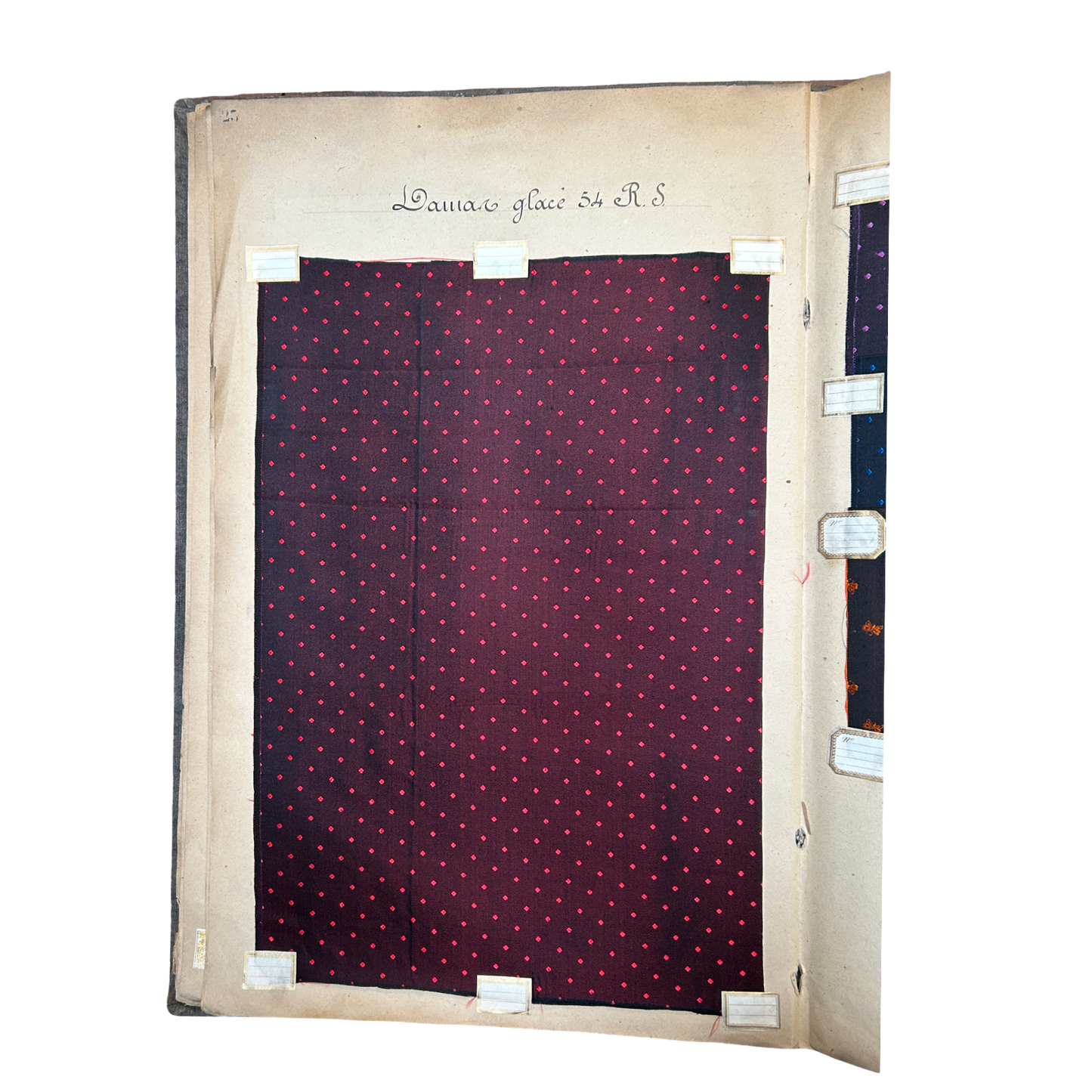 Page No. 22/23 from Antique Fabric Swatch Book, c1900 Lyon, France