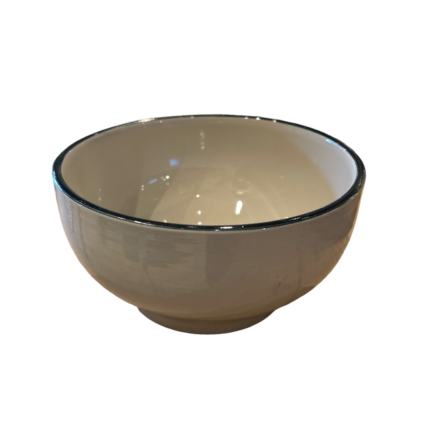 John Julian Stoneware Simple Bowl 5.9”, Black Rim