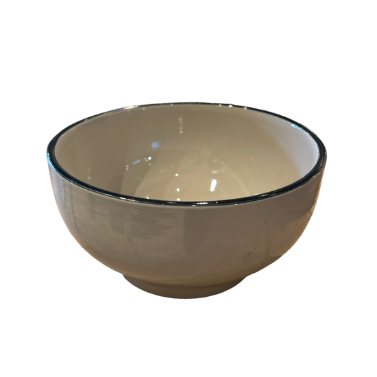 John Julian Stoneware Simple Bowl 5.9”, Black Rim