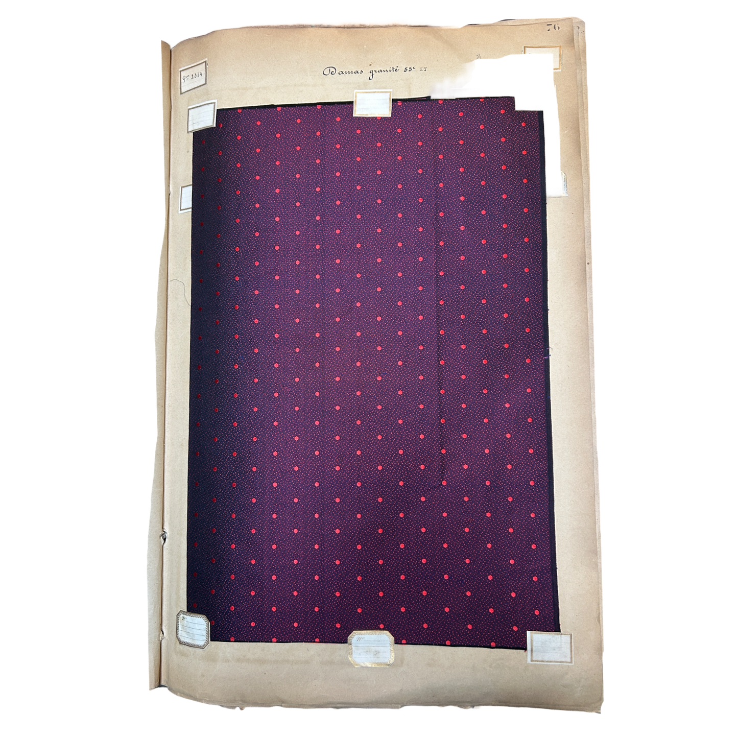 Page No. 76/77 from Antique Fabric Swatch Book, c1900 Lyon, France