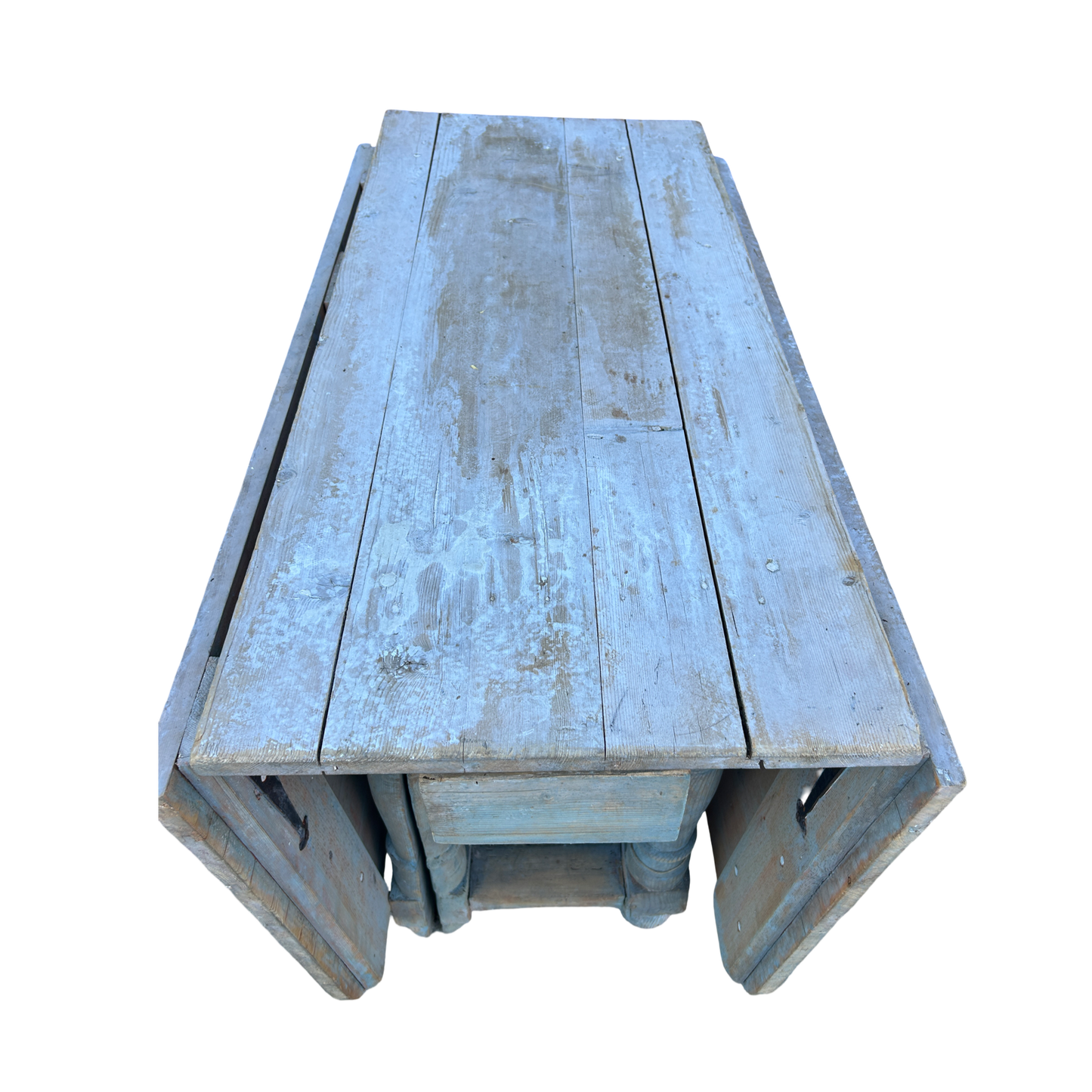 Antique Swedish Slag Board Drop Leaf Table c.1790