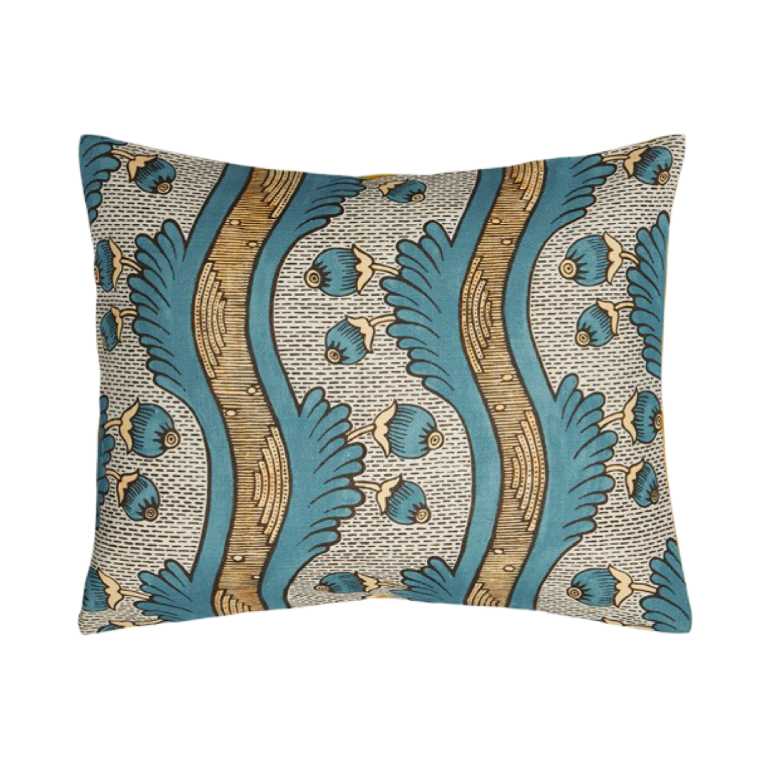 Antoinette Poisson Small Linen Pillow No. 2A “Grenades Couleurs”