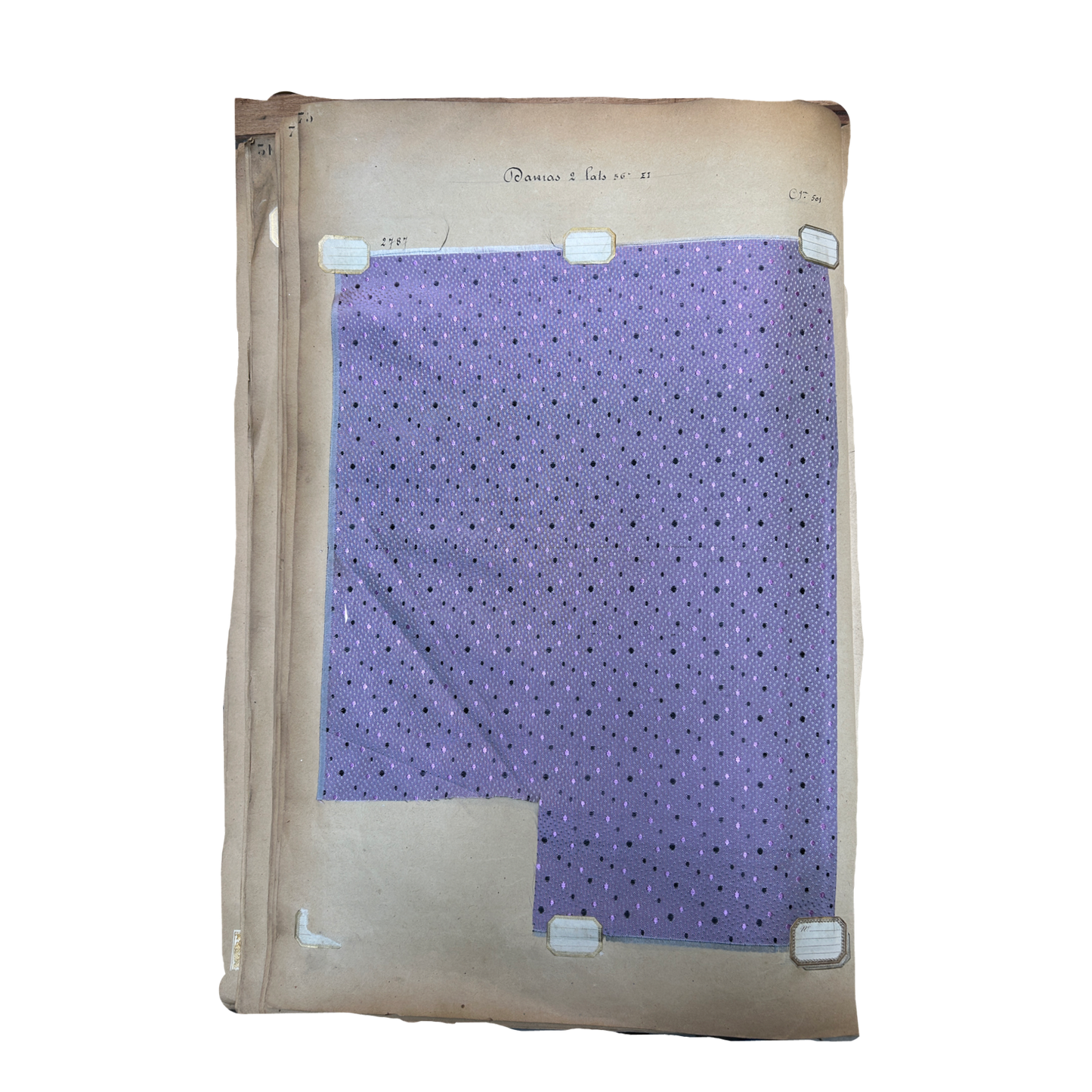 Page No. 74/75 from Antique Fabric Swatch Book, c1900 Lyon, France