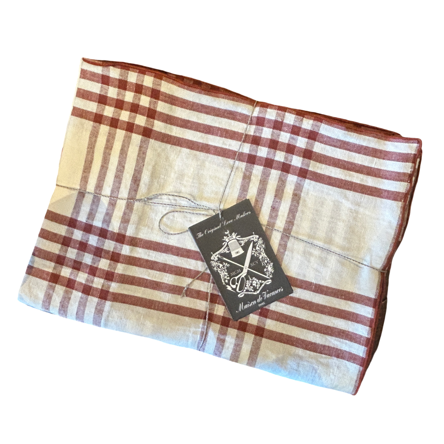 French Linen Mimi Country Tablecloth in Bourdon Argile