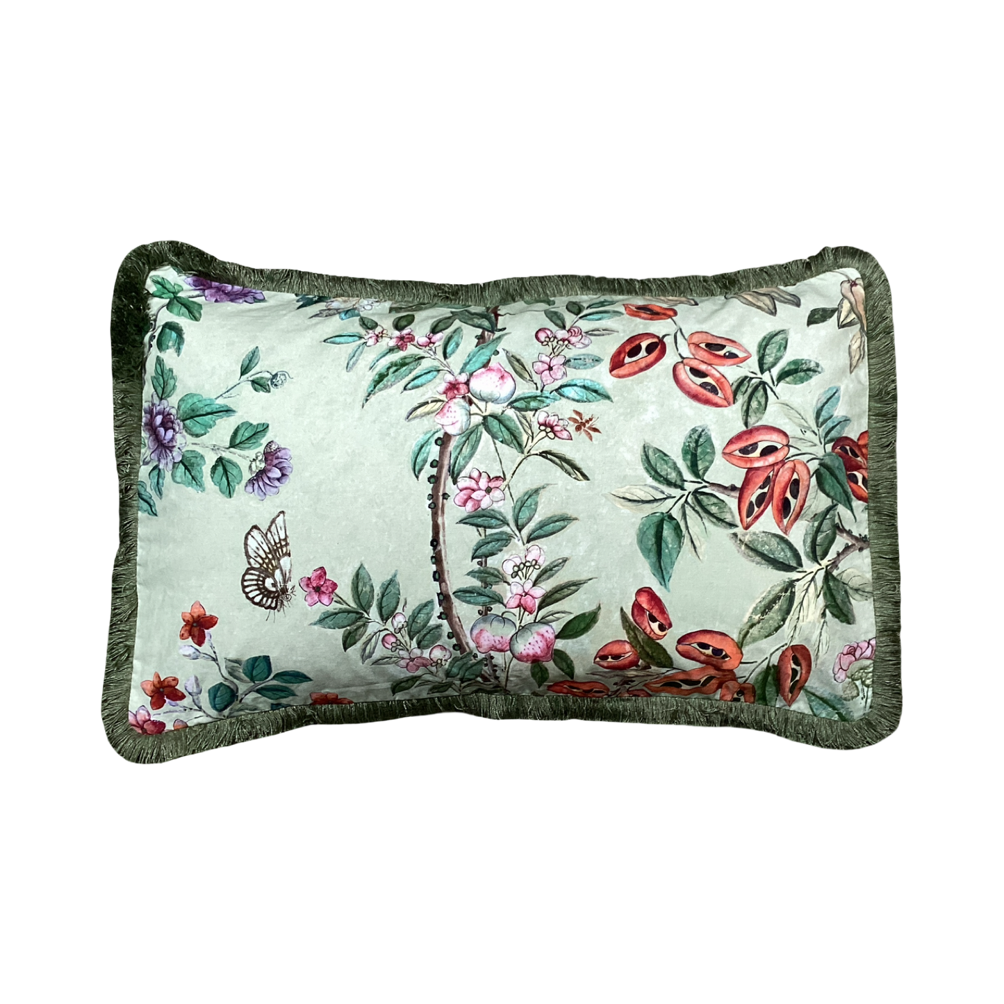 Antoinette Poisson Large Linen Pillow No. 70B 'Canton Green' with TRIM