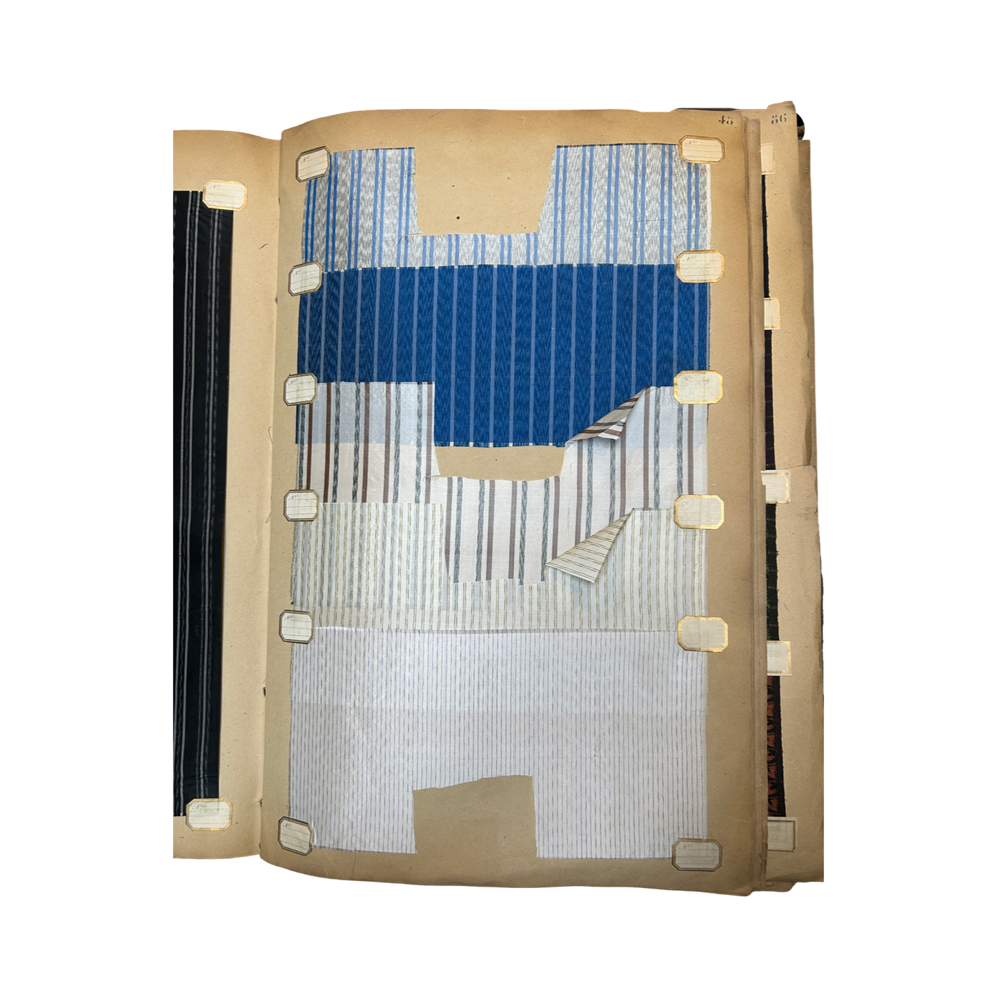 Page No. 48/49 from Antique Fabric Swatch Book, c1900 Lyon, France