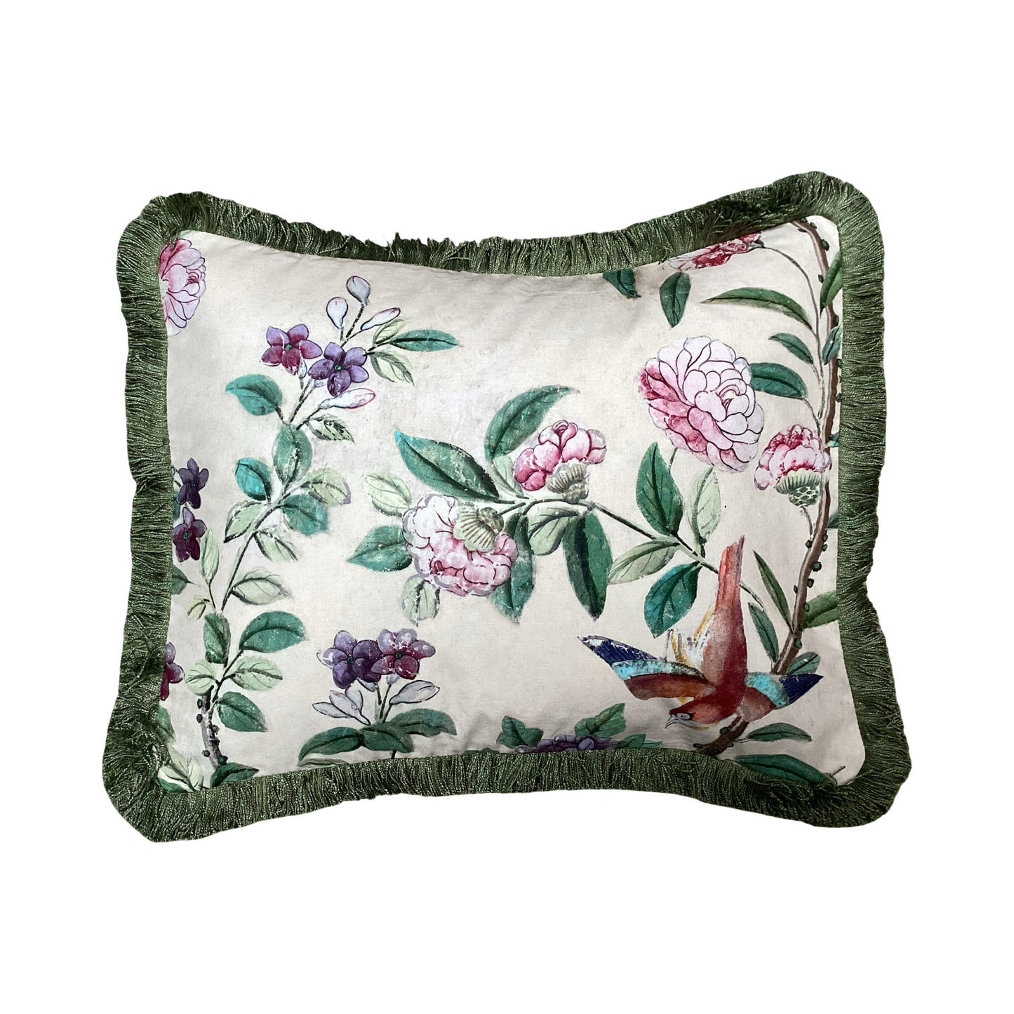 Antoinette Poisson Small Linen Pillow No. 70A 'Canton Cream' with Trim