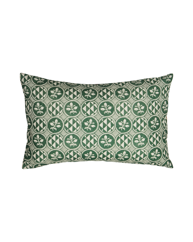 Antoinette Poisson Large Linen Pillow No. 55A "Olives”