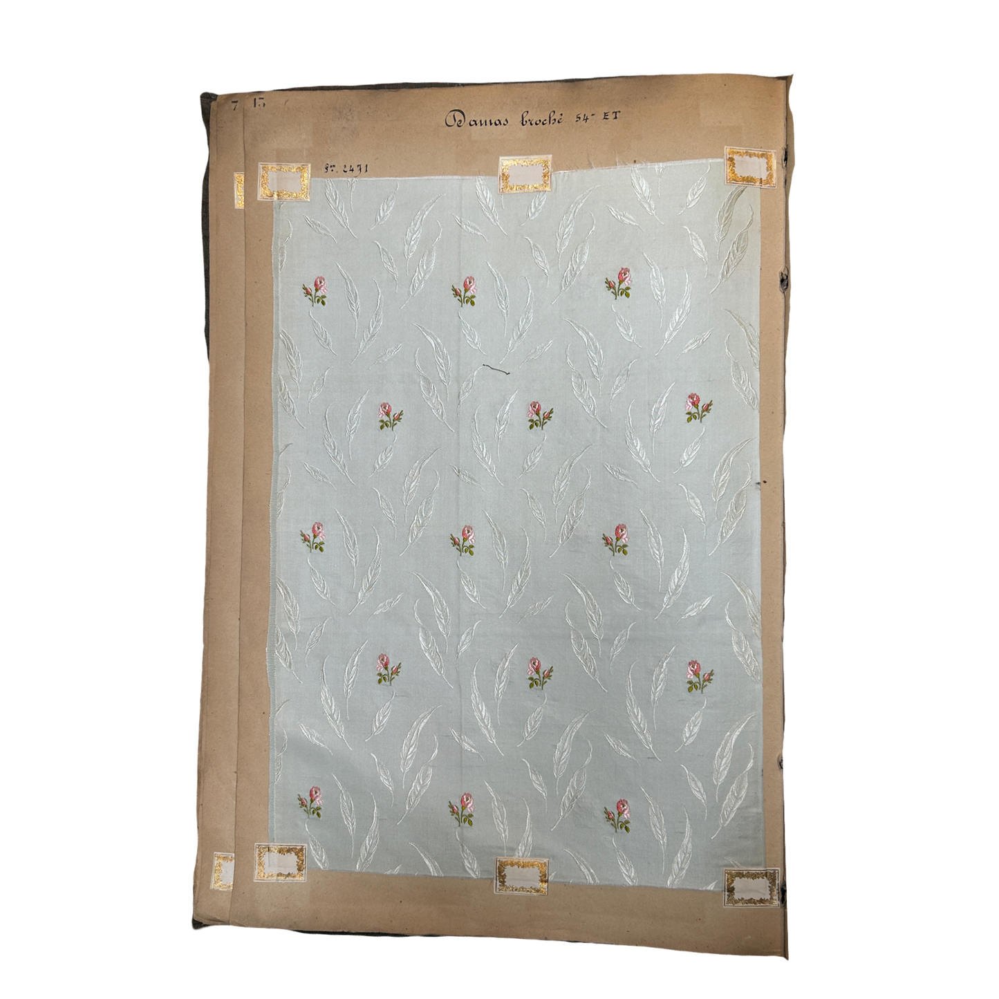 Page No. 12/13 from Antique Fabric Swatch Book, c1900 Lyon, France