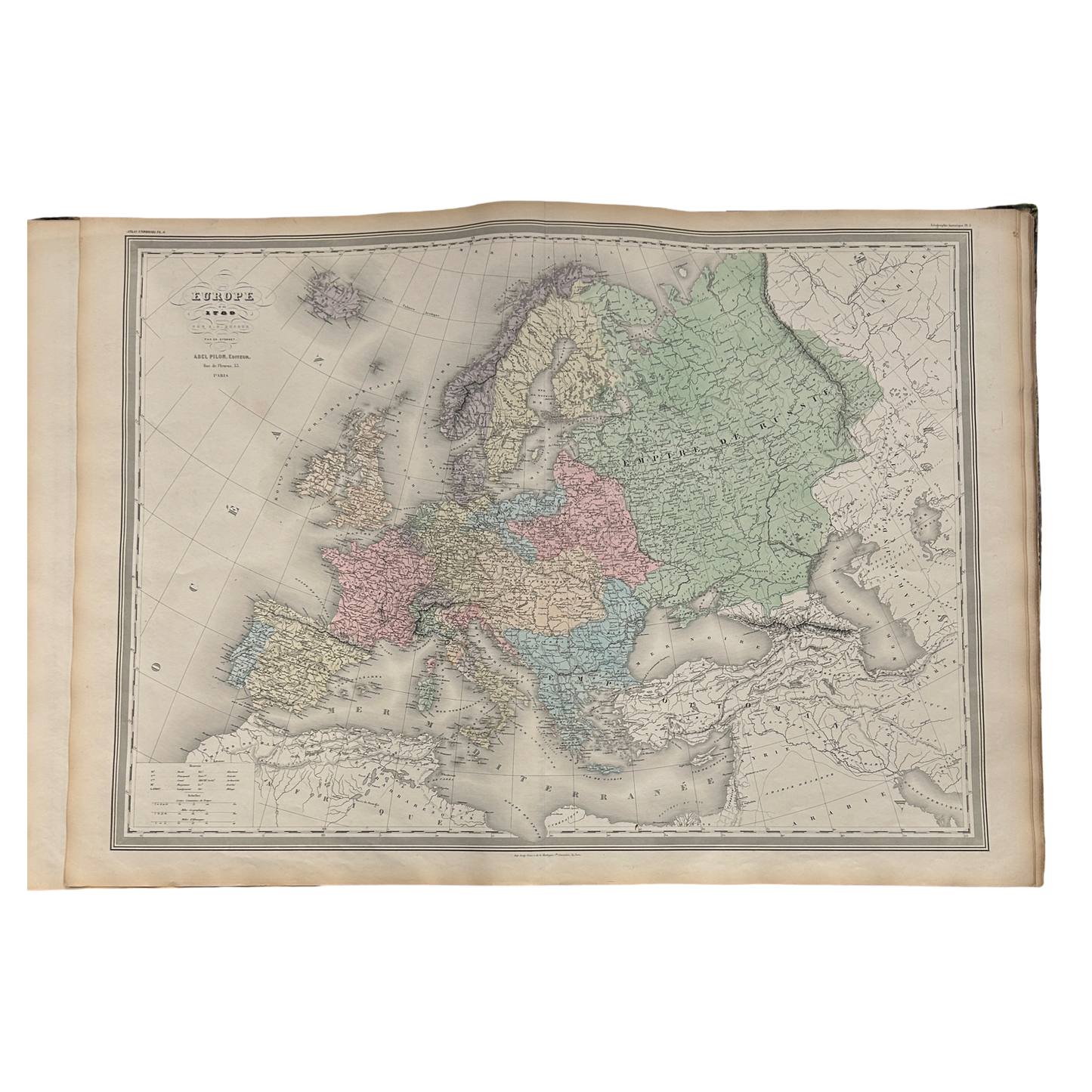 Antique Map c.1845 Europe 1789