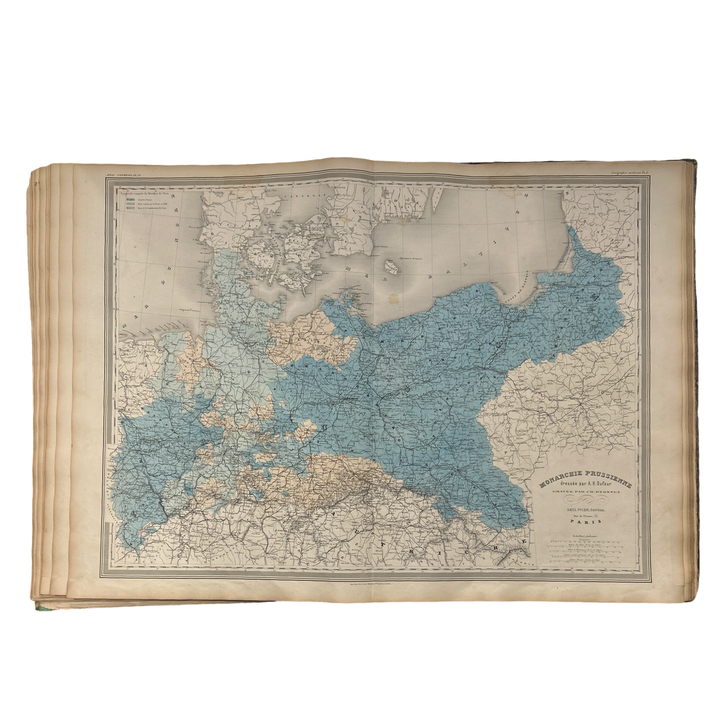 Antique Map c.1845 Monarchie Prussienne