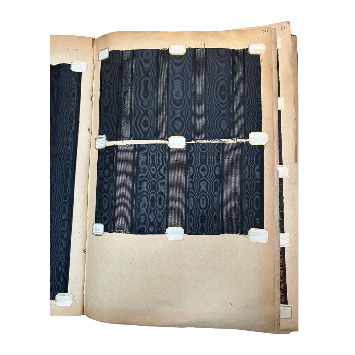 Page No. 70/71 from Antique Fabric Swatch Book, c1900 Lyon, France