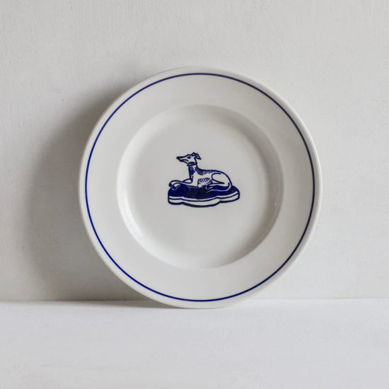 John Julian Classical Porcelain Side Plate, Blue Line and Hound