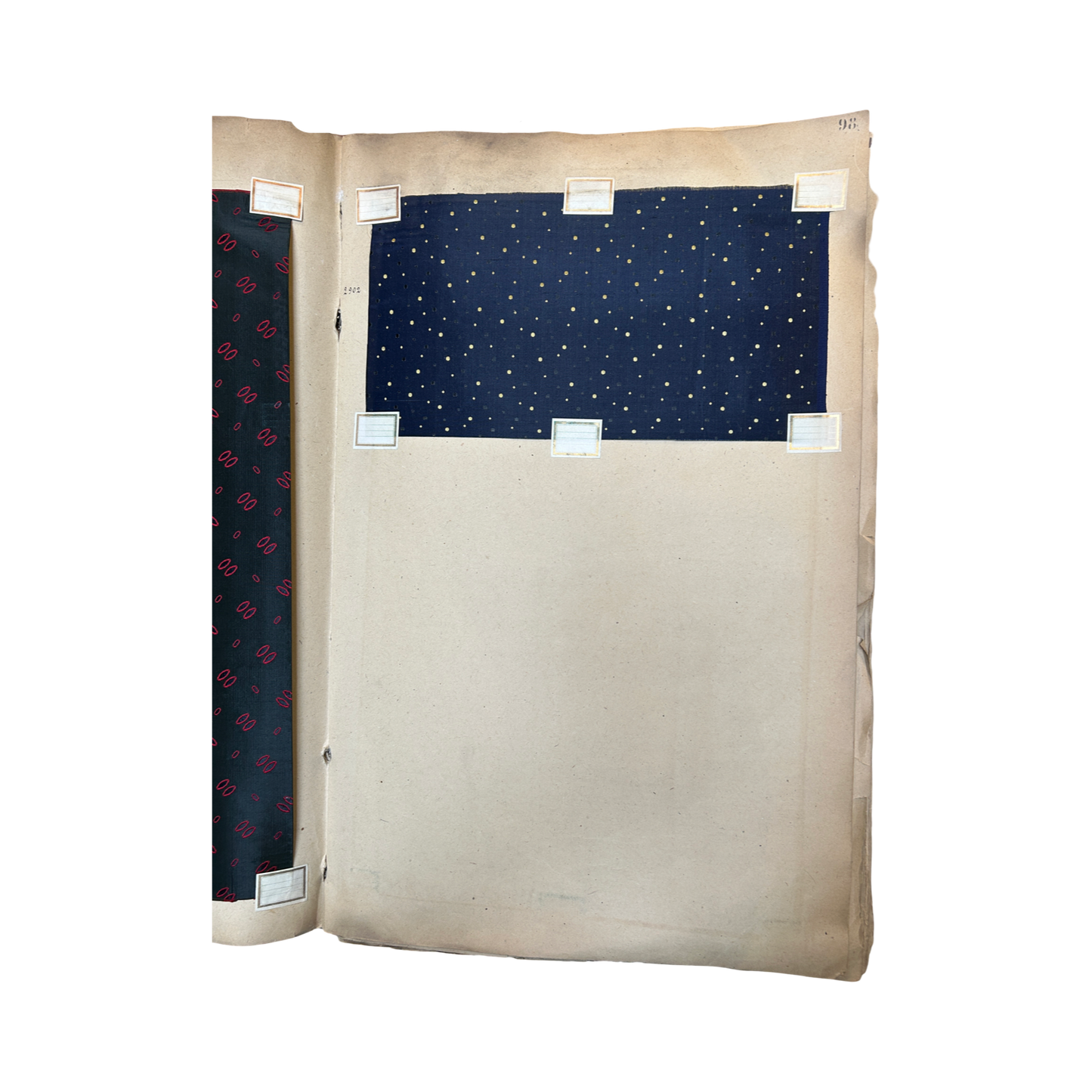 Page No. 98/99 from Antique Fabric Swatch Book, c1900 Lyon, France