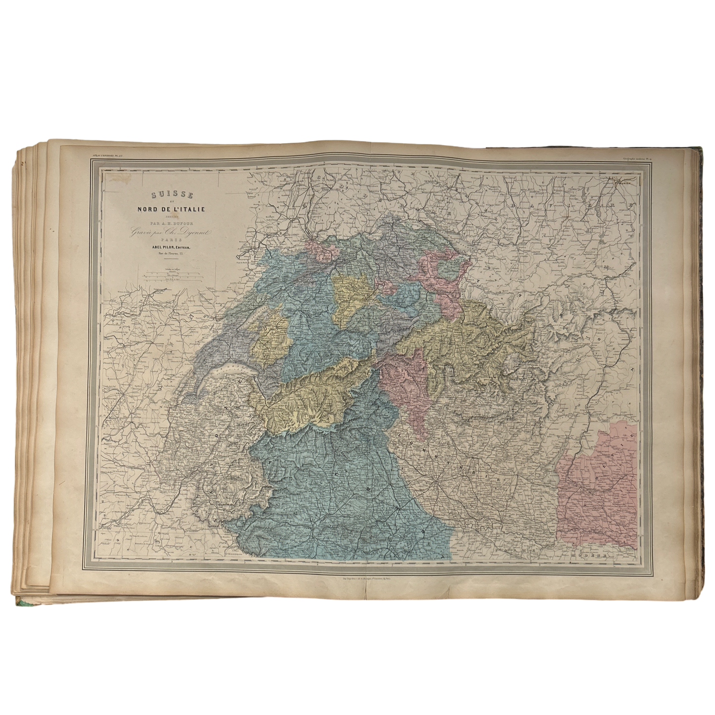 Antique Map c.1845 Suisse et Nord L’Italie