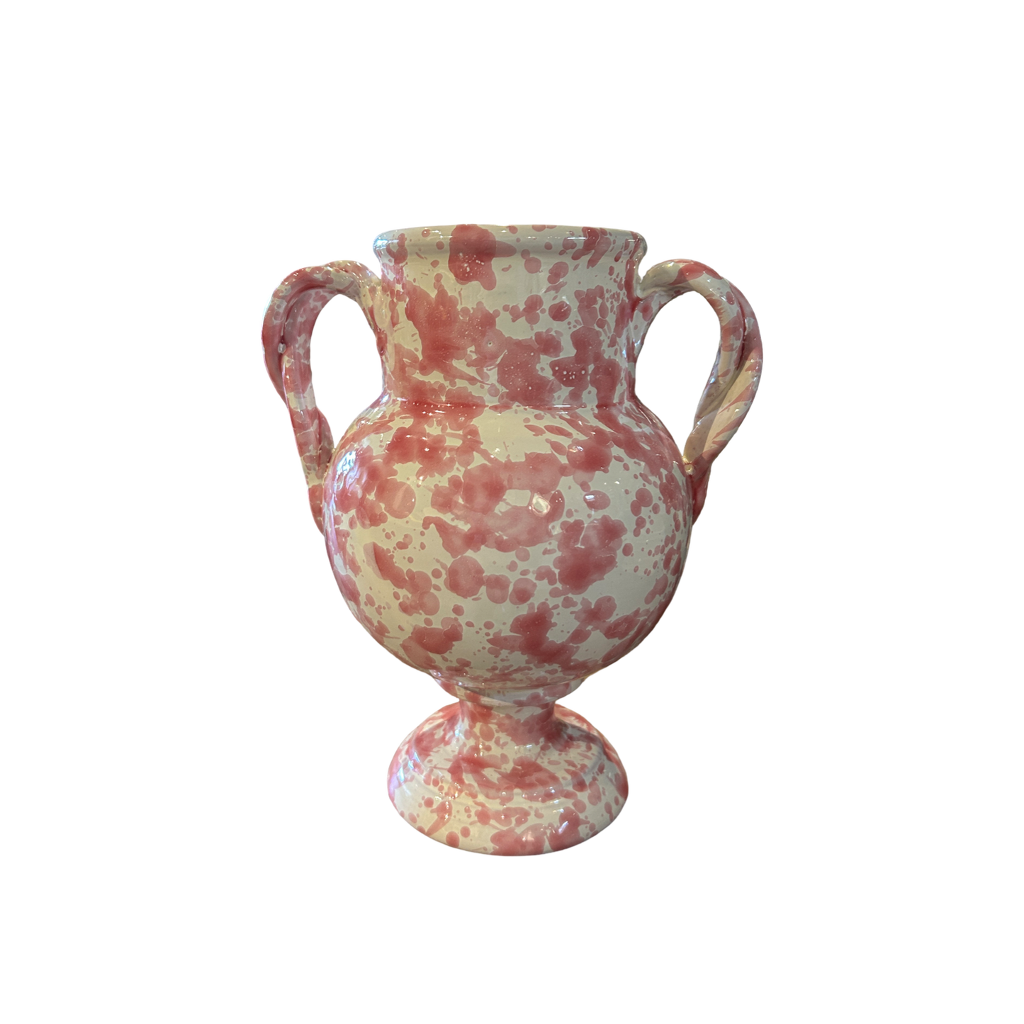 The Giardino Footed Vase in Splatter Pink
