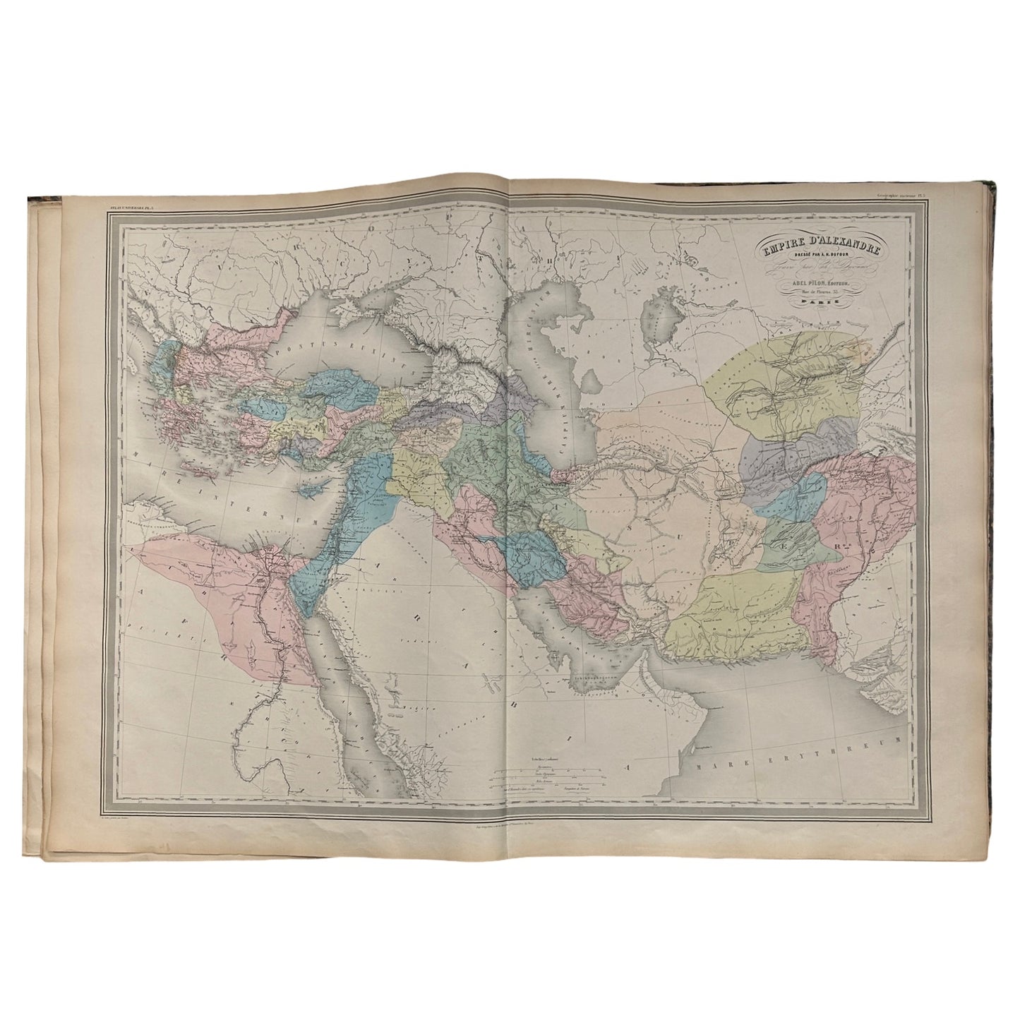 Antique Map c.1845 Empire D’Alexandre